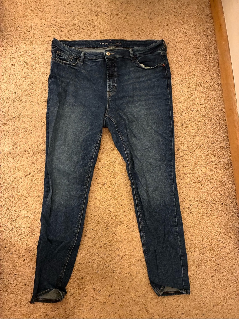 Old Navy Dark Blue Denim Rockstar Super Skinny Jeans